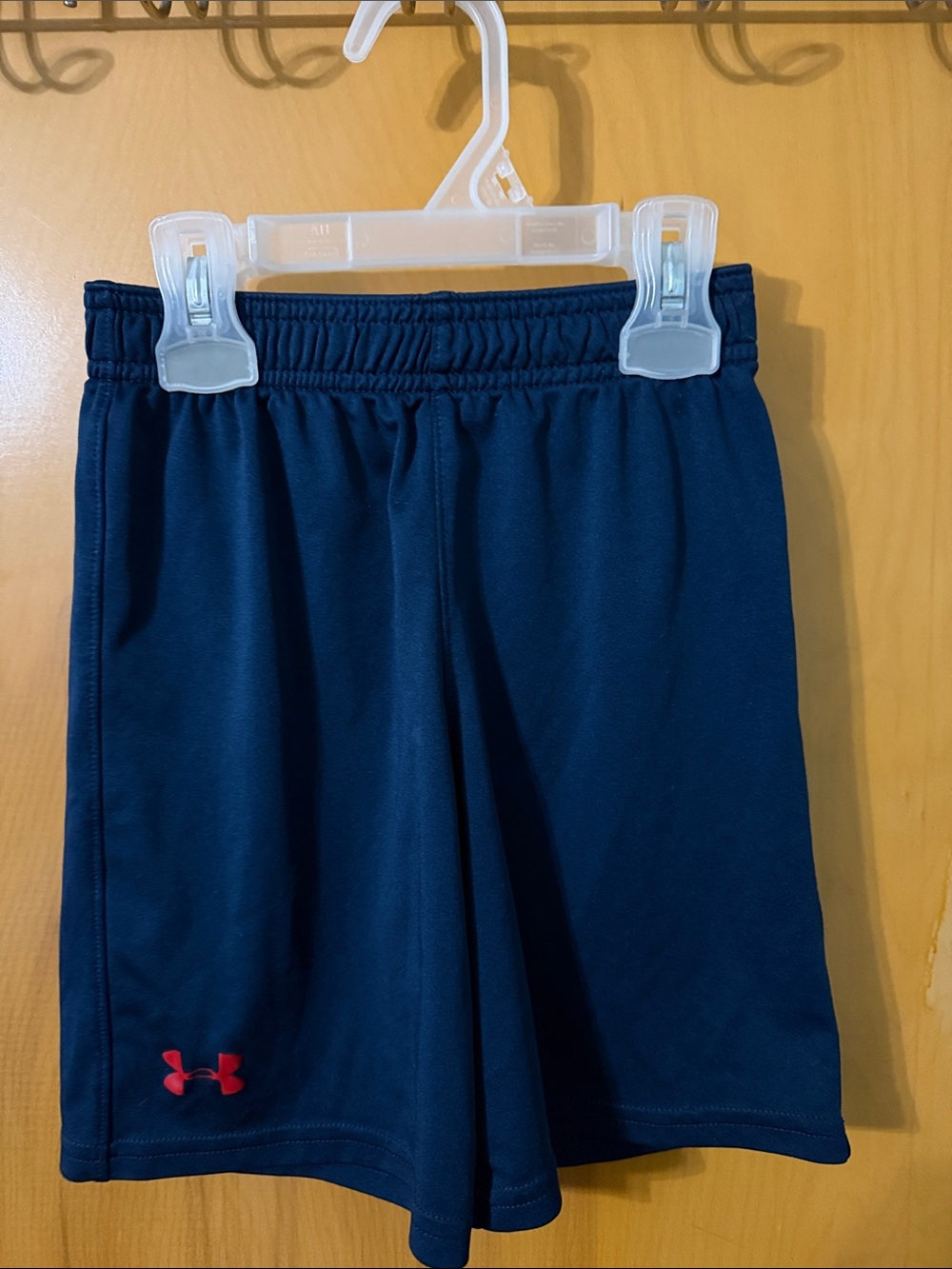 Under Armour Kids Navy Shorts with Red Logo